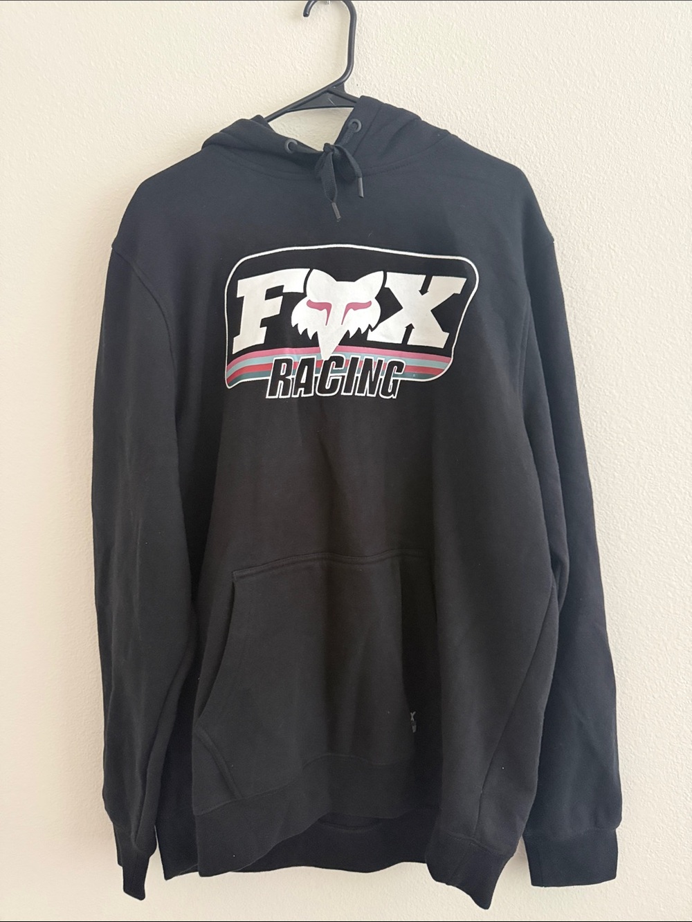 Fox Men's Black Hoodie - Logo Pullover